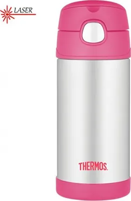 Immagine prodotto di FUNtainer Termos per bambini con cannuccia - argento/rosa 355 ml