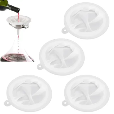 Productafbeelding van Nylon zeefset - 4-delig met 100/200/300/400 mesh - Filter voor sap, wijn, melk en plantaardige olie