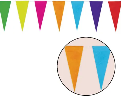 Immagine prodotto di catena di gagliardetti colorati per feste lunga circa 10 m