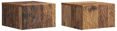 Produktbild von Wandmontierter Nachttisch 2 Stk. Altholz 49 x 34,5 x 20 cm