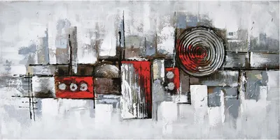 Produktbild von Handgefertigtes Ölgemälde - Abstrakt - 40 x 80cm