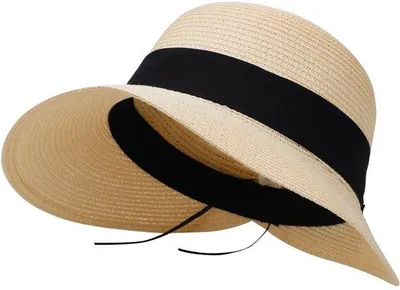 Obrázok produktu pre Uniqoos® Dámska slnečná čiapka zo 100% papyru – široká krempa, nastaviteľná veľkosť 55–60 cm, skladacia s elegantnou stuhou, ľahká plážová a letná čiapka