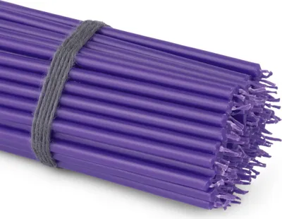 Produktbild von 100x Stabkerzen violett Tropffrei Rußfrei dünn L 16cm Ritualkerze Paraffin 36113