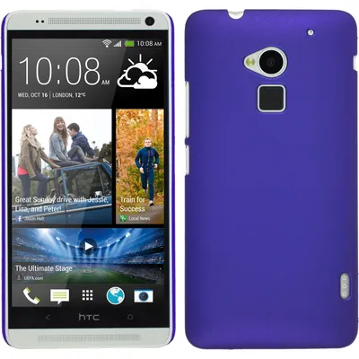 Produktbild von PhoneNatic Case kompatibel mit HTC One Max - Hülle lila gummiert Hard-case + 2 Schutzfolien