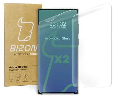 A product shot of a phone screen protector and its packaging.