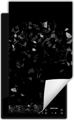 Produktbild von DarHaus Herdabdeckplatte 1 teilig 30x52 cm Anti Rutsch Matte Aufrollbar, schwarz - Glass