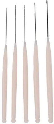 Productafbeelding van Parelnaalden, set van 5 - Haaknaalden voor sieraden - voor handwerk - diameter tot 1,8 mm - ideaal voor creatieve projecten - sieradennaden