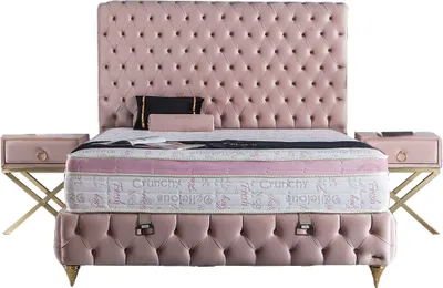 Produktbild von ROSA DIAMANT Polsterbett  160x200  - Farbe: Zartrosa - Set:  Bettkasten-Kopfteil - Matratze
