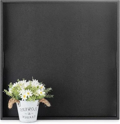 Obrázok produktu pre Čierny dekoratívny podnos 60 x 60 cm s úchytmi