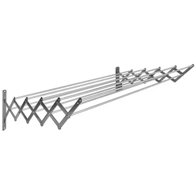 Produktbild von Sauvic 10-stangen-wäscheleine Ausziehbar Aus Edelstahl 100 Cm Silber  Silber One Size