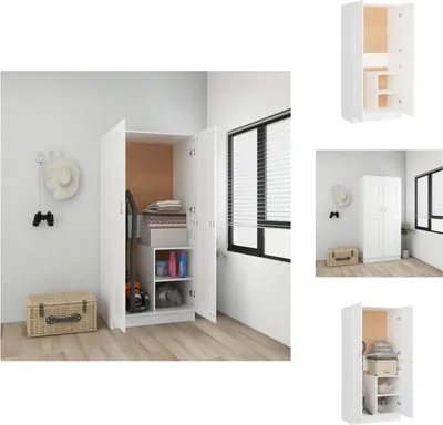 Imagen del producto de vidaXL Armario blanco de 82,5 x 51,5 x 180 cm, fabricado en material de madera. - Armarios