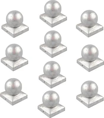 Produktbild von 10x Pfostenkappe verzinkt 71 mm Kugel Abdeckkappe für Pfosten 7 x 7 cm