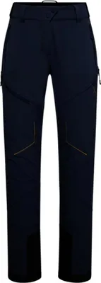 Dunkelblaue Softshellhose Excelsior Pant W von La Sportiva mit Reißverschlusstaschen und verstärkten Beinabschlüssen