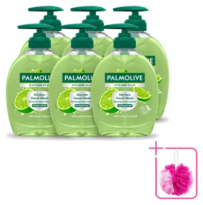 Produktbild von 6 x Palmolive Hygiëne Plus Kitchen Handseife mit Limettenextrakt - 300 ml - Sparpackung - 6 Stücke