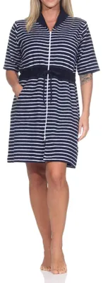 Produktbild von Normann Damen Frottee kurzarm Strandkleid – ideal auch als Beachwear oder Homewear ; marine , 40