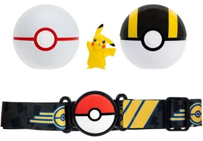 Obrázok produktu pre Sada na hranie Pokémon, opasok, model Pikachu, 2 Pokébaly