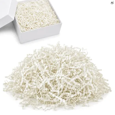 Weißes Papierfüllmaterial 100 g – Dekofüllung für Geschenkkörbe, Boxen & Pakete