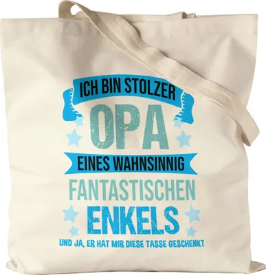 Produktbild von Ich Bin Stolzer Opa Stoffbeutel Jutebeutel Canvas Familie Großvater Opa Liebe Glück Stolz Enkel Enkelkinder Verwandtschaft Geschenke
