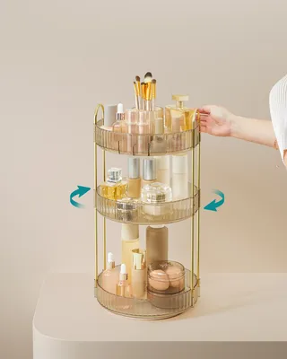 Obrázek produktu pro SONGMICS Organizér na make-up s možností otáčení, organizér na kosmetiku, úložný prostor na kosmetiku, nápad na dárek