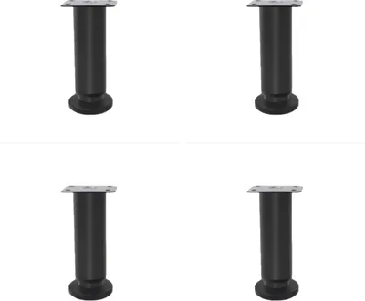 Produktbild von INF 120mm Verstellbare Möbelfüße aus Stahl - Für Tische, Sofas, Schränke - 4er Set Schwarz