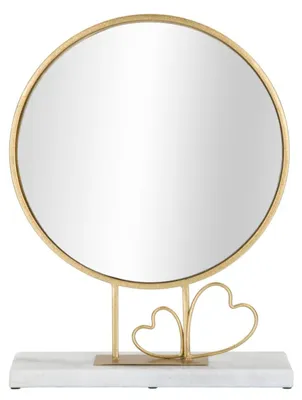 Produktbild von Mauro Ferretti, Spiegel "Cuore" (Herz), 30 x 9 x 39,5 cm, goldener Marmor