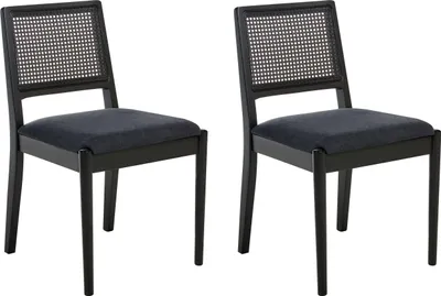 Obrázek produktu pro BELIANI Sada 2 jídelních židlí světle hnědá čalouněné sedáky opěradla rám z kaučukového dřeva kuchyně jídelna retro styl vídeňský výplet