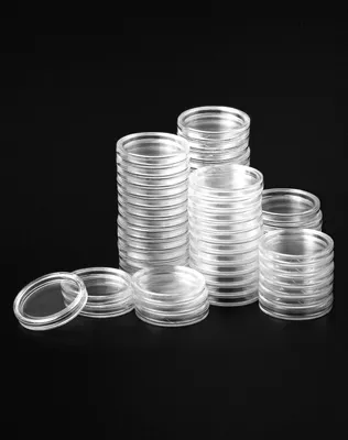 Productafbeelding van 200 stuks - 25 mm - Ronde capsules voor het n van munten