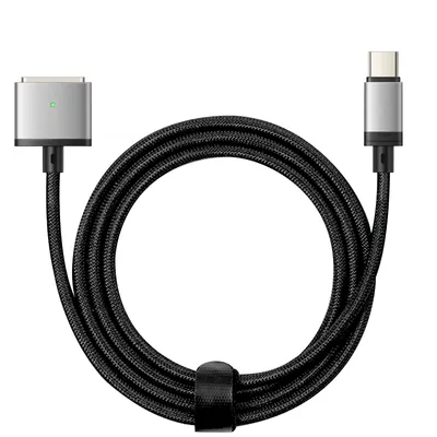 Produktbild von Avizar, USB-C / MagSafe 3 Nylonkabel für MacBook Pro und Air M2 2m 140W, Silber