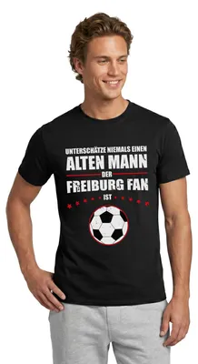 Produktbild von Spreadshirt Unterschätze Niemals Einen Freiburg Fan Fußball Männer T-Shirt, L, Schwarz