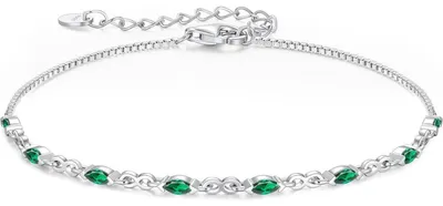 Produktbild von Armband Silber 925 Damen mit Zirkonia Geburtsstein verstellbar Geschenk für Frauen