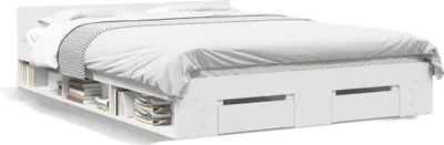 Obrázek produktu pro vidaXL Rám postele se zásuvkami bílý 135 x 190 cm materiál na bázi dřeva