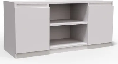 Produktbild von Masseno TV-Schrank MERAVIGLIA 120 cm Fernsehschrank mit 2 Türen TV-Lowboard für Wohnzimmer Modern 120x40x55 cm Weiß / Weiß