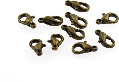 Productafbeelding van Karabijn Haken - Ketting Sluitingen - Sieraden Maken - Antiek Brons - 10 mm - Brons