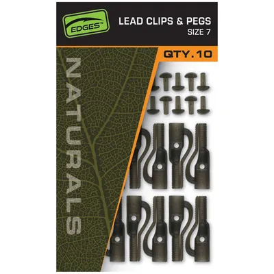 Image de Fox Fishing Edges Naturals Size 7 Lead Clips & Pegs