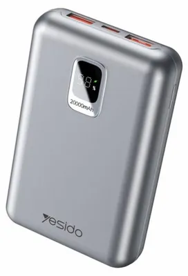 Obrázok produktu pre Powerbank Yesido Yp47, 20 000 mAh, 22,5 W + PD20 W, LED, strieborná