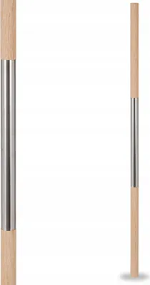 Obrázek produktu pro Zábradlí - zábradlí - 90 cm - dubové dřevo - nerezová ocel - ⌀ 25 mm - Schodišťové zábradlí - vnitřní strana