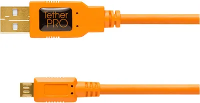 Produktbild von Tether Tools TetherPro USB 2.0 A Male to Micro B 5-pin orange