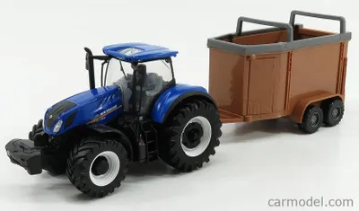 Productafbeelding van Bburago New Holland T7.315 tractor + aanhanger voor veetransport