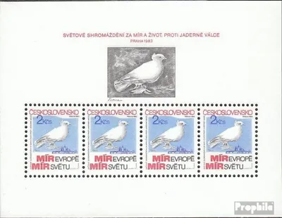 Produktbild von Briefmarken Tschechoslowakei 1983 Mi Block54 (kompl.Ausg.) postfrisch Friedenstreffen