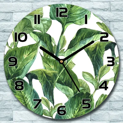 Produktbild von Wanduhr aus Glas Rund fi 30 Aquarell Blumen Quarz Deko Schlafzimmer Büro