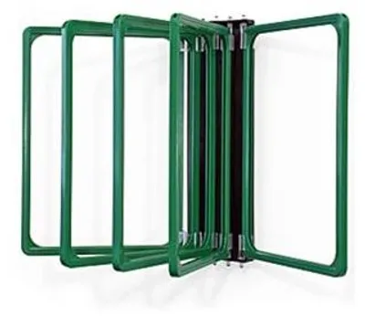 Produktbild von Schild Klapprahmen mit 5 Fächern DIN A4 grün, Kunststoff, 210x297 mm