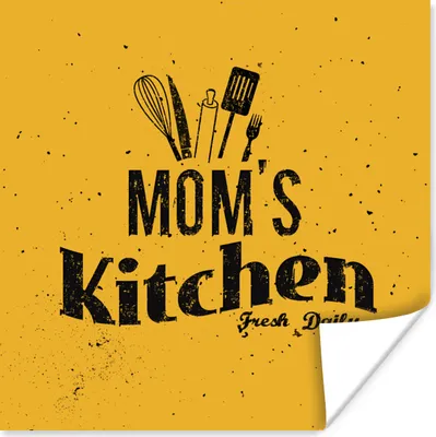 Produktbild von MuchoWow® Poster Küche - Mutter - Küchenutensilien - Vintage 50x50 cm - Wohnzimmerdekoration