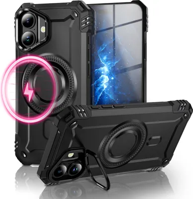 Produktbild von MagSafe Hülle "Granite" für Apple iPhone 17 - Panzer Schutzhülle mit Kickstand Military Case Handyhülle -