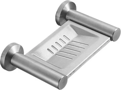 Image de Accessoires de salle de bain en acier - Porte-savon 5 pouces, nickel brossé, fixation murale