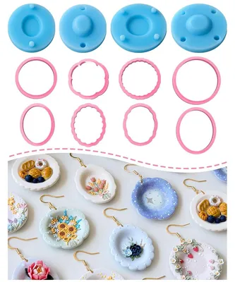 Polymer-Ton-Ausstecher-Set, 10-teilig, Randmuster, Ohrringformen