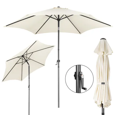 Zdjęcie produktu dla Składany parasol ogrodowy balkonowy regulowany 300 cm beżowy 50UV Bauerkraft