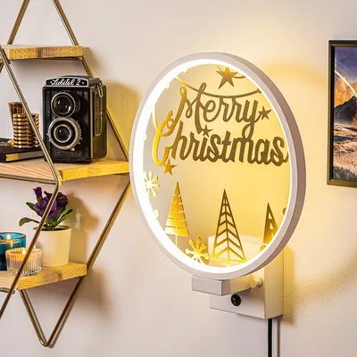 Image de Opviq, XMAS28- XMAS28SHD, Blanc,Or, Appliques murales, 10 x 10 x 4 cm, 100% métal