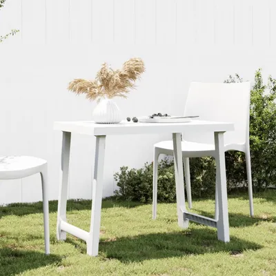 Produktbild von ZMH Campingtisch Weiß 79x56x64 cm PP Holzoptik
