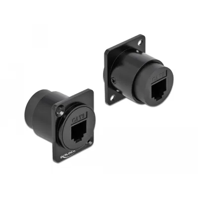 Produktbild von DeLOCK D-Typ Modul RJ11 Cat.3 Buchse zu Buchse, RJ-11, RJ-11, Schwarz