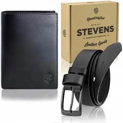 Produktbild von STEVENS Leder Geldbörse Gürtel Set Geschenkidee